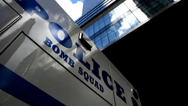A police bomb squad vehicle in New York