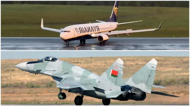 Експерти вважають, що білоруський Міг-29 змусив борт Ryanair повернути до Мінська перед самим литовським кордоном, а це створило загрозу для всього цивільного літака