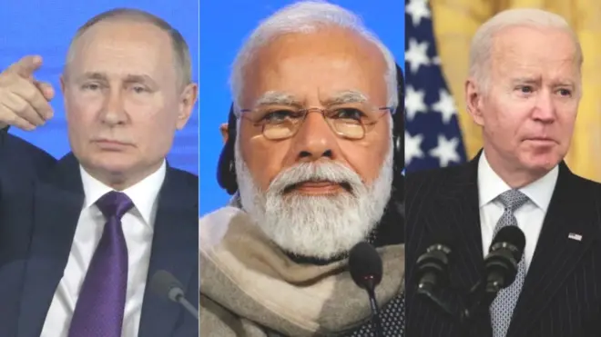पुतिन, मोदी और बाइडन