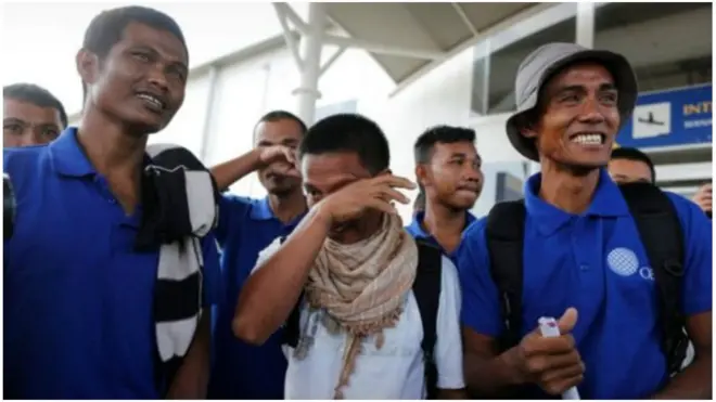 Keempat WNI yang selamat dari tangan perompak Somalia tiba di Jakarta pada 28 Oktober 2016