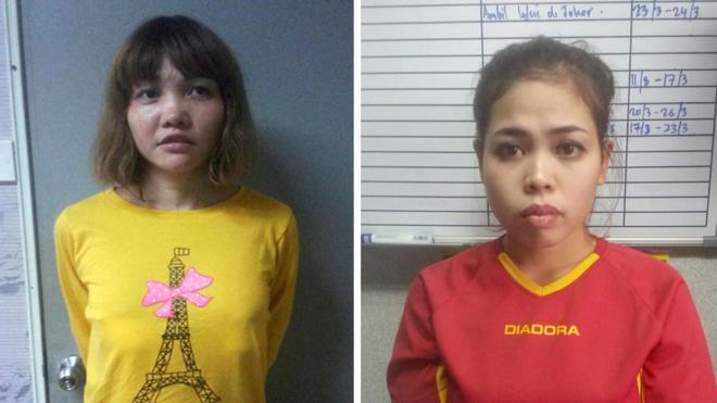 Vietnamese Doan Thi Huong (L) and Indonesian Siti Aishah are seen in this combination picture from undated handouts released by the Royal Malaysia Police to Reuters on 19 February 2017