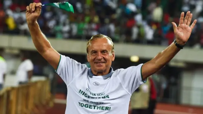 Gernot Rohr don dey coach Nigeria Super Eagles since 2016