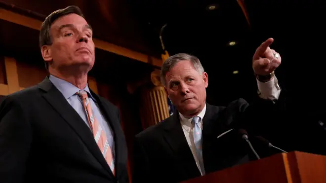 Глава сенатского комитета по разведке республиканец Ричард Берр и его заместитель демократ Марк Уорнер объявили о совместном расследовании на пресс-конференции