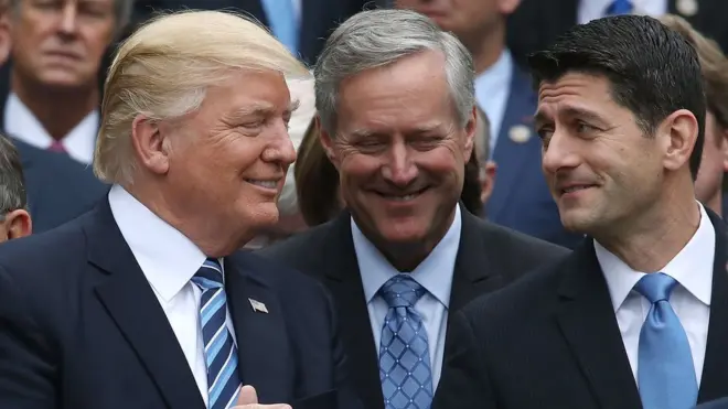 Donald Trump setelah mengumumkan RUU kesehatan yang diloloskan DPR.