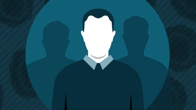 Graphic of a faceless man