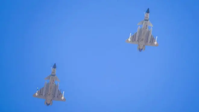 File photo of J-16 air fighters over a Chinese training base