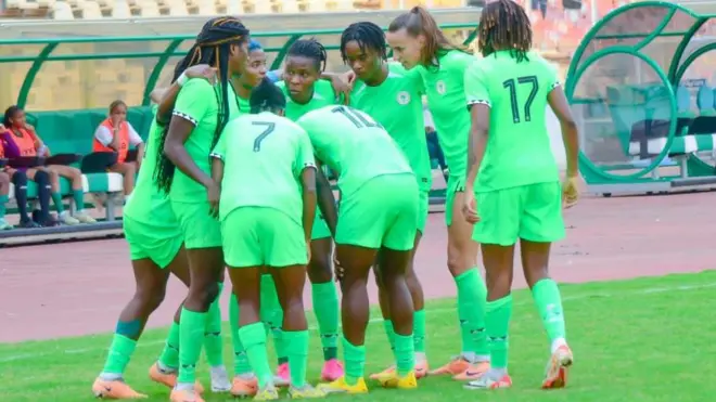Nigeria Super Falcons celebrate goal