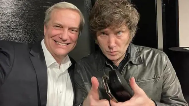 Kast junto a Javier Milei.