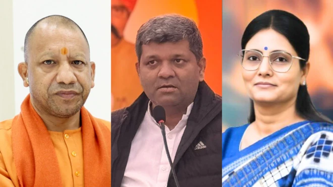 योगी आदित्यनाथ, आशीष पटेल और अनप्रिया पटेल 