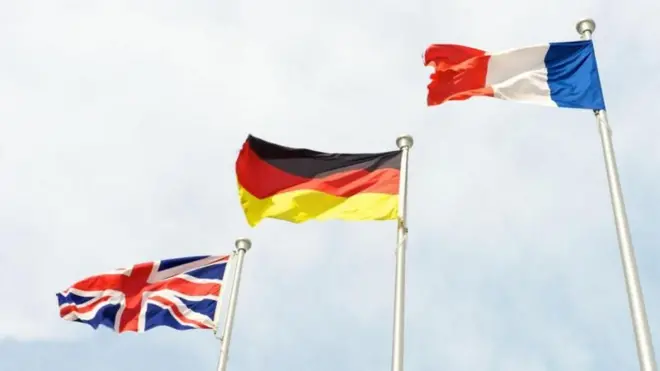 پرچم های سه کشور اروپایی