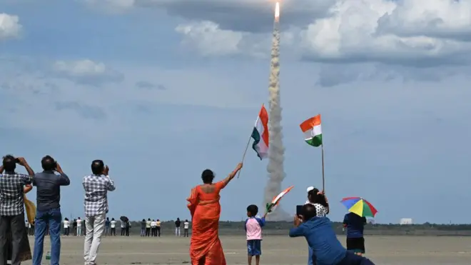 Chandrayaan-3 fırlatmasından görüntü