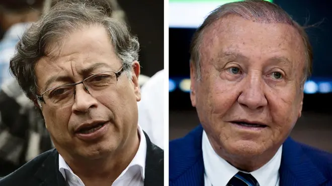 Gustavo Petro (bitaarraan ) fi Rodolfo Hernández