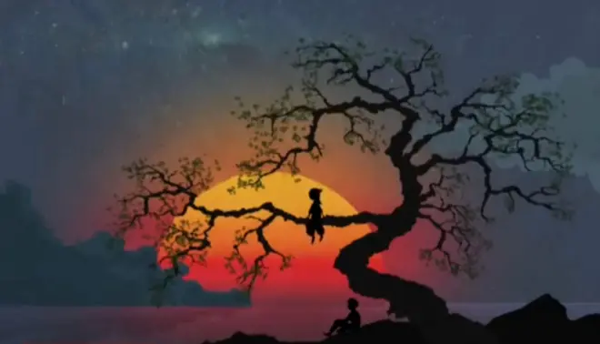 güneşe bakan kız illüstrasyonu 