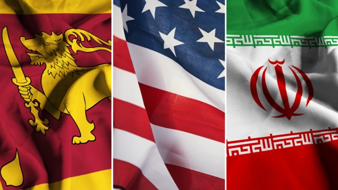 ශ්රී ලංකා, ඇමෙරිකා, ඉරාන ධජ