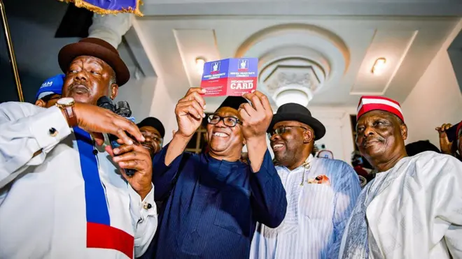 Foto Peter Obi oge a nabatara ya na pati NDC