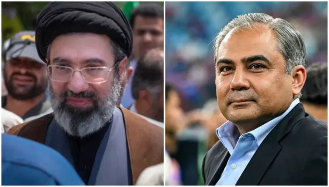 مجتبیٰ خامنہ ای اور محسن نقوی کا کولاج