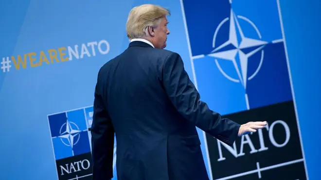 Дональд Трамп на саммите НАТО в 2018 году