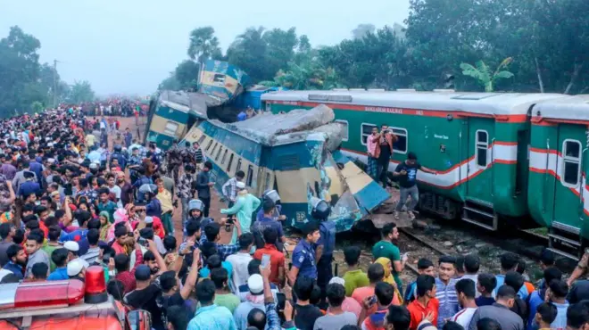ব্রাহ্মণবাড়িয়ায় ২০১৯ সালের নভেম্বরে দুটো ট্রেনের সংঘর্ষ হয়