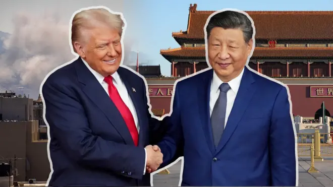 特朗普和習近平握手