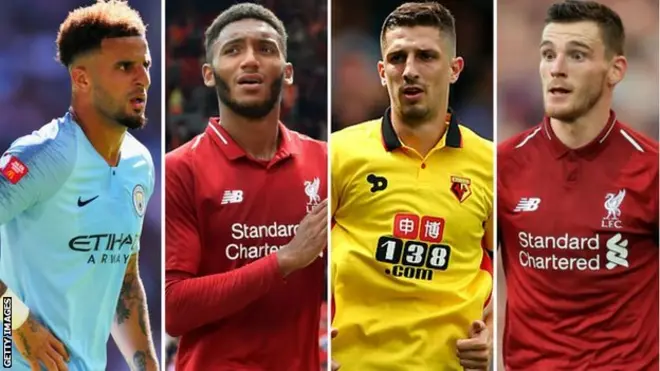 Kyle Walker, Joe Gomez, Craig Cathcart, Andrew Robertson