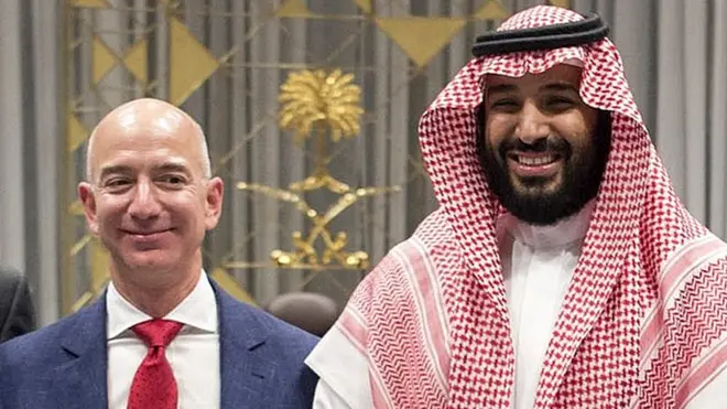 Mohammad bin Salman Al Saud y el fundador de Amazon, Jeff Bezos.