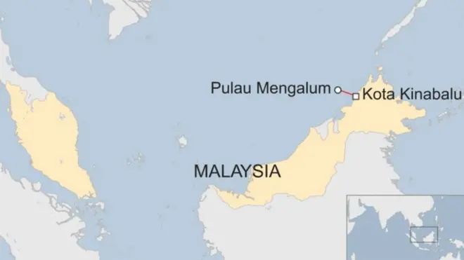 Kapal tersebut bertolak dari Kinabalu ke pulau terdekatnya.