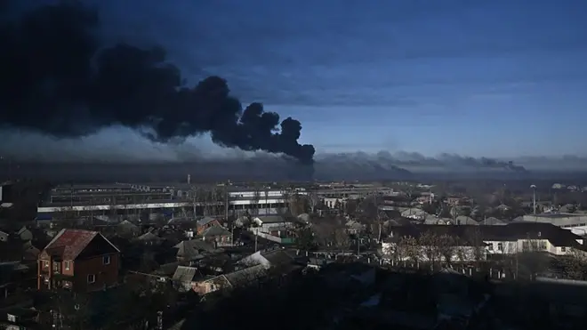 Города Украины в первые часы после начала военной операции. Видео