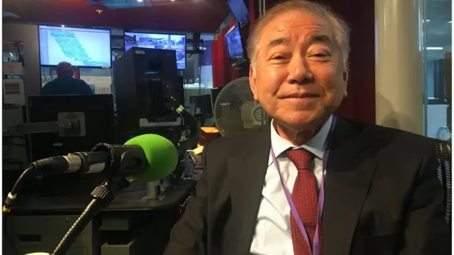 12일 영국 런던 BBC 스튜디오를 찾은 문정인 대통령통일외교안보특보