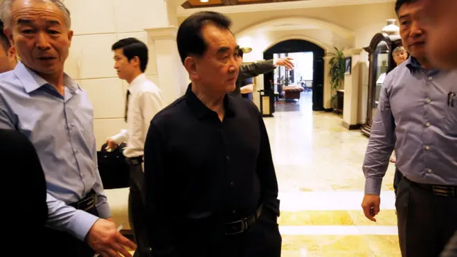 Ông Kim tại khách sạn Metropole ở Hà Nội