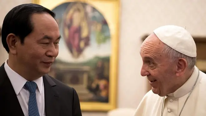 Giáo Hoàng Francis tiếp Chủ tịch nước Trần Đại Quang tại Vatican trong 15 phút