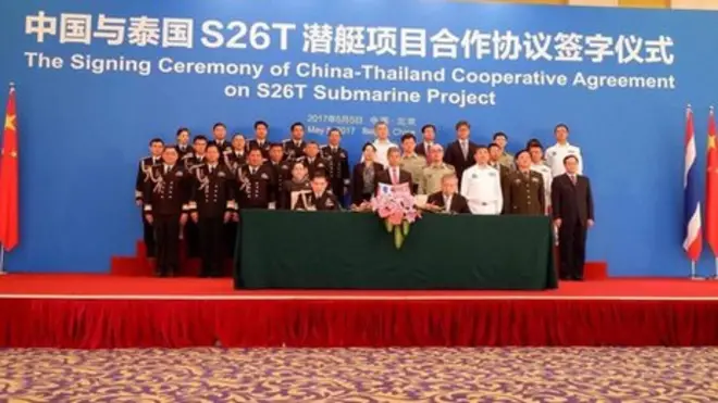 กองทัพไทยและผู้แทนจากรัฐบาลจีนร่วมเซ็นสัญญาจ้างสร้างเรือดำน้ำแล้ว