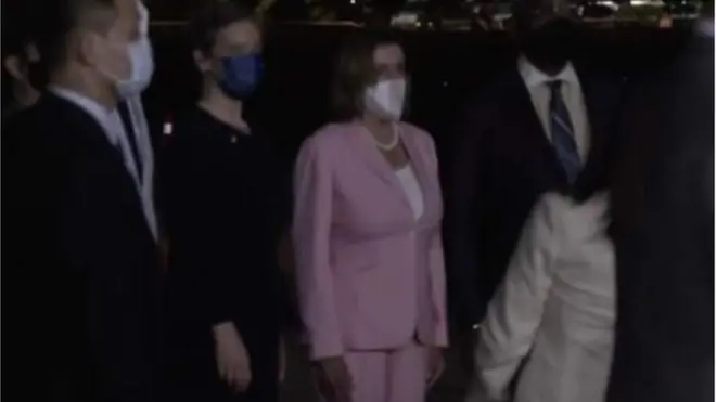 佩洛西抵達台灣