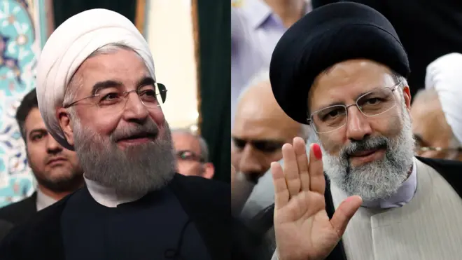 Роухани (слева) и Раиси