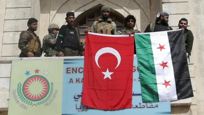 Турецкий флаг в Африне