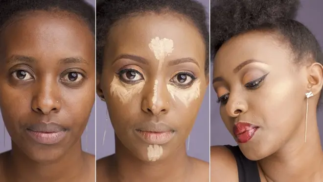 Umukobwa uri gukorerwa maquilage