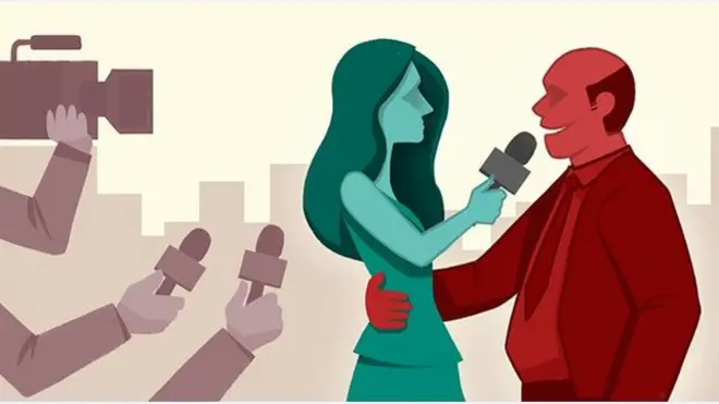 Ilustrasi pelecehan seksual pada wartawan perempuan.