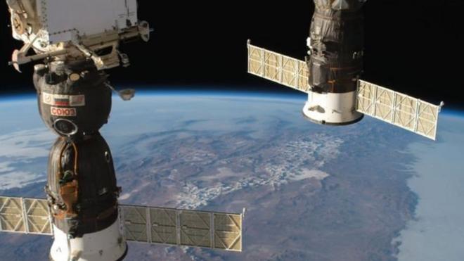 Naves Soyuz en la Estación Espacial Internacional