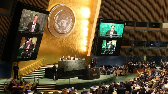 Авторами резолюції виступили представники Ліхтенштейну і Катару