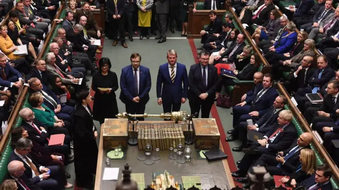 Wide shot of the Commons