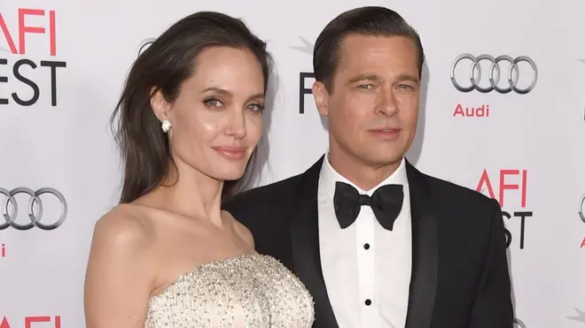 好萊塢影星安吉麗娜·朱莉皮特和丈夫布拉德·皮特