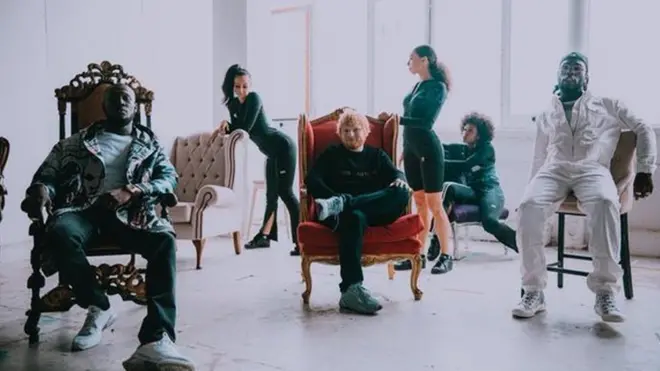 Pishure of Burna Boy, Ed Sheeran and Stormzy