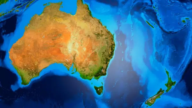 Дані супутника дозволяють побачити континент Зеландія, що лежить на схід від Австралії