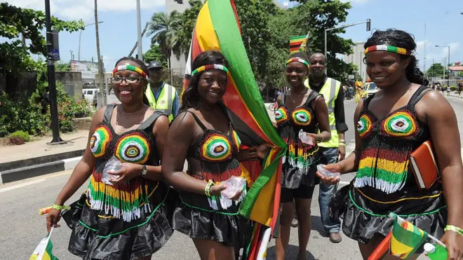 Zimbabwean contingent parade during di yearly Lagos carnival for April 1, 2013