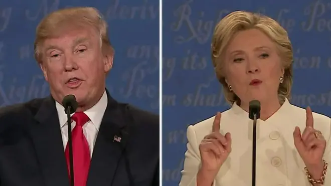 Donald Trump (solda) ve Hillary Clinton