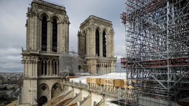 Building work on the cathedral has come to a standstill because of the coronavirus outbreak