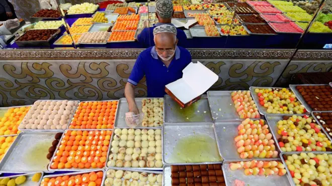Eid is marked across the world with both sweet and savoury dishes, from local sweets to deep-fried snacks