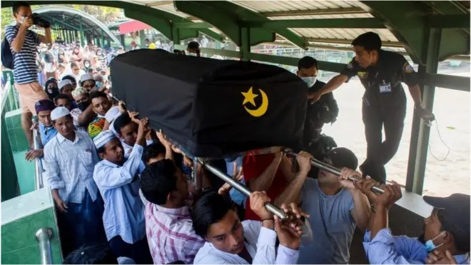 Funeral for U Khin Maung Latt in Yangon, 7 March