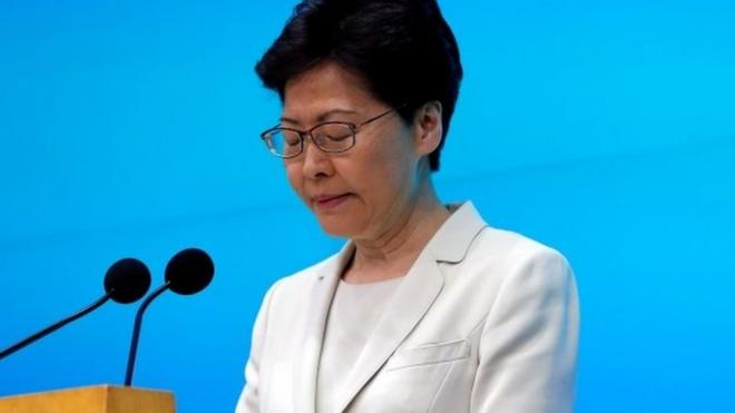 Hong Kong Chief Executive Carrie Lam speaks at news conference