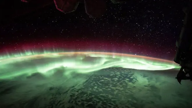 Aurora Boreal vista desde la Estación Espacial Internacional