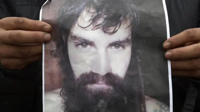 Santiago Maldonado es buscado desde el 1 de agosto pasado, cuando desapareció después de un desalojo de Gendarmería Nacional en el sur de Argentina.